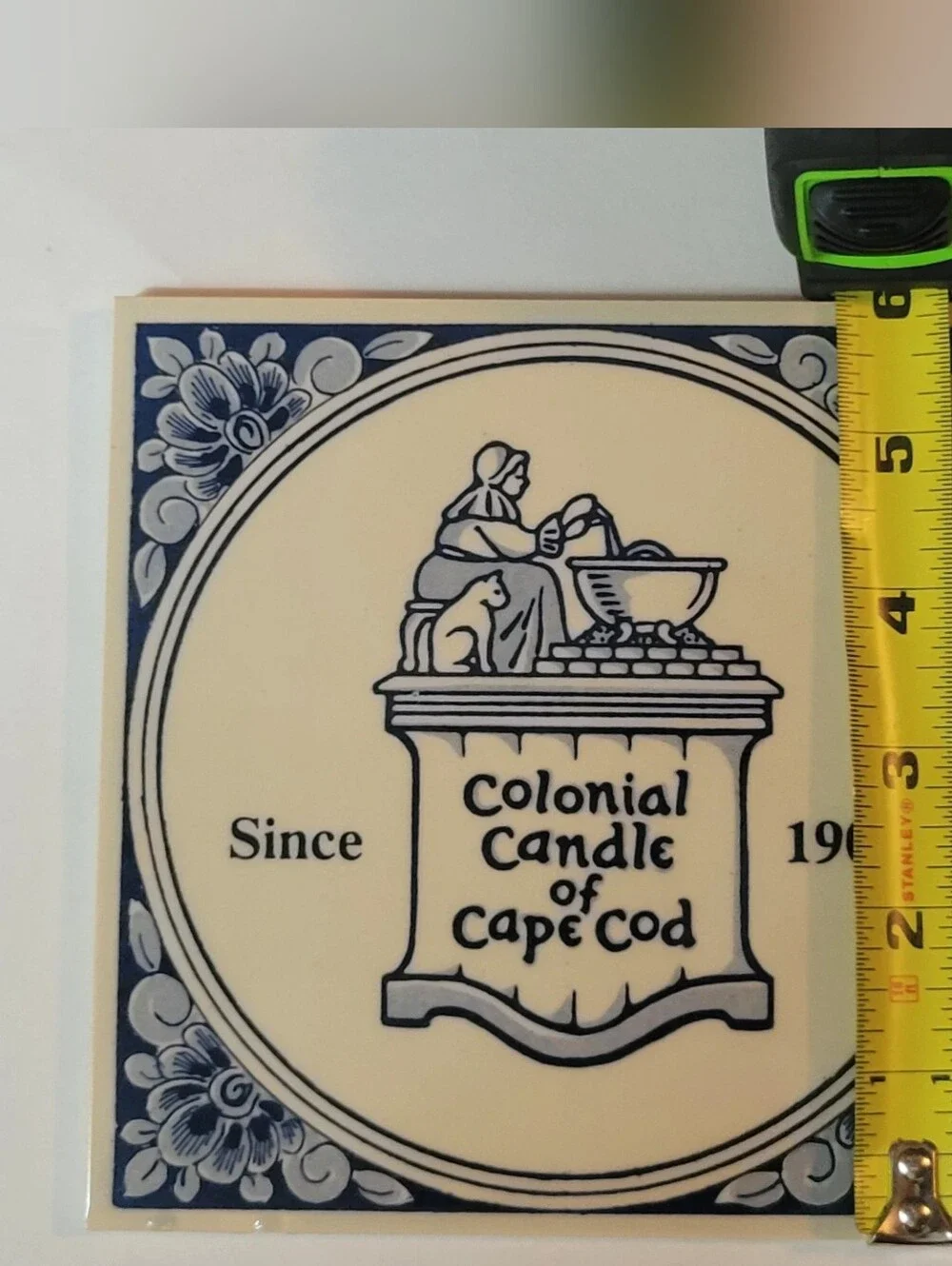 Colonial Candle of Cape Cod Decorative Tile - Hand-Painted